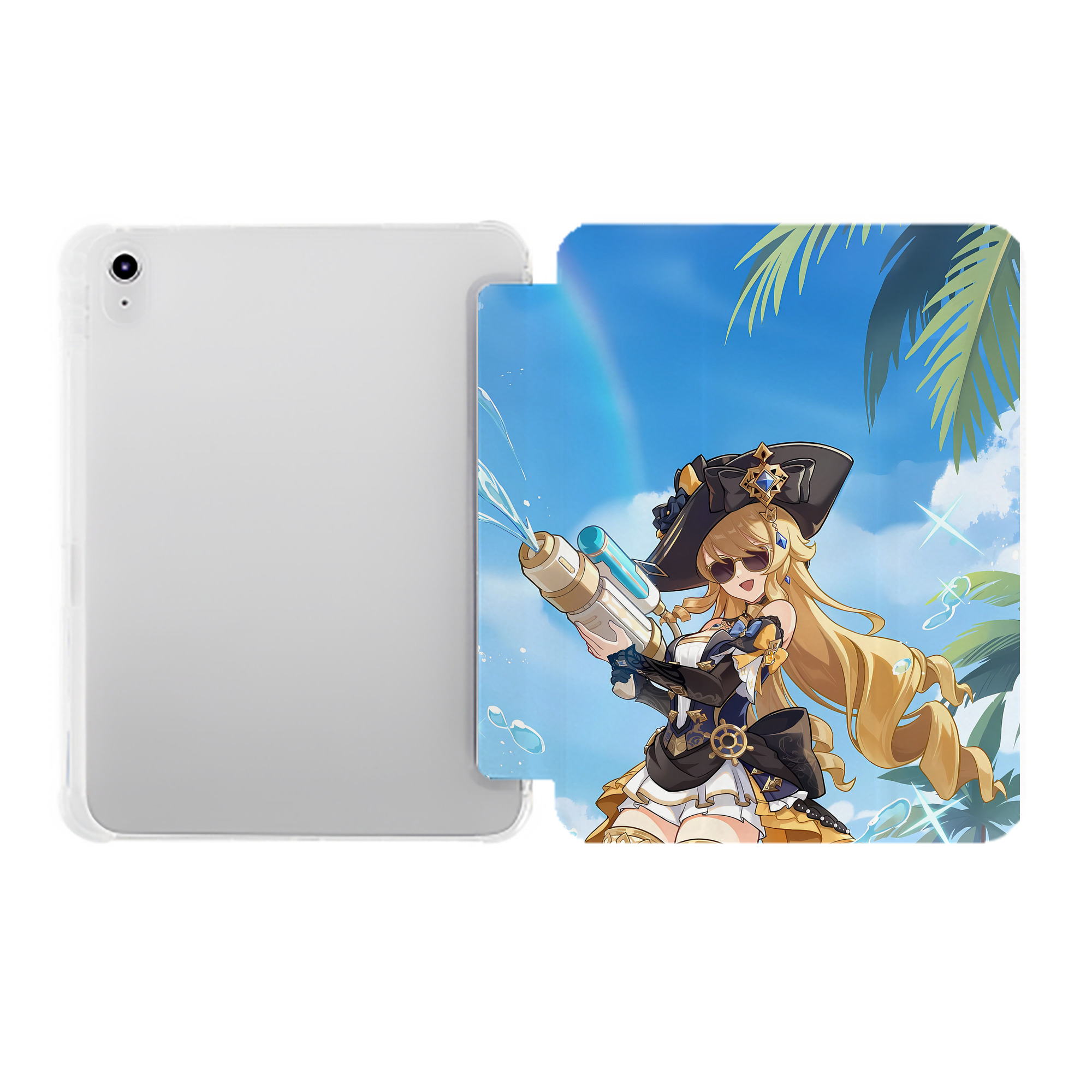 げんし神 genshin IPad ケース ペン収納付き 三つ折りスタンド PUレザー×シリコン 対応機種9.5/10.5/10.9インチ
